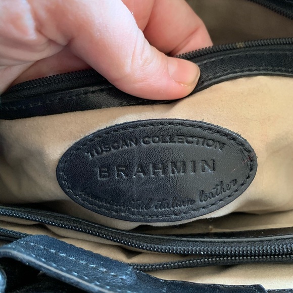 Brahmin Handbag Purse Women Accessories Brown Black Medium Crocodile Leather - Picture 3 of 3